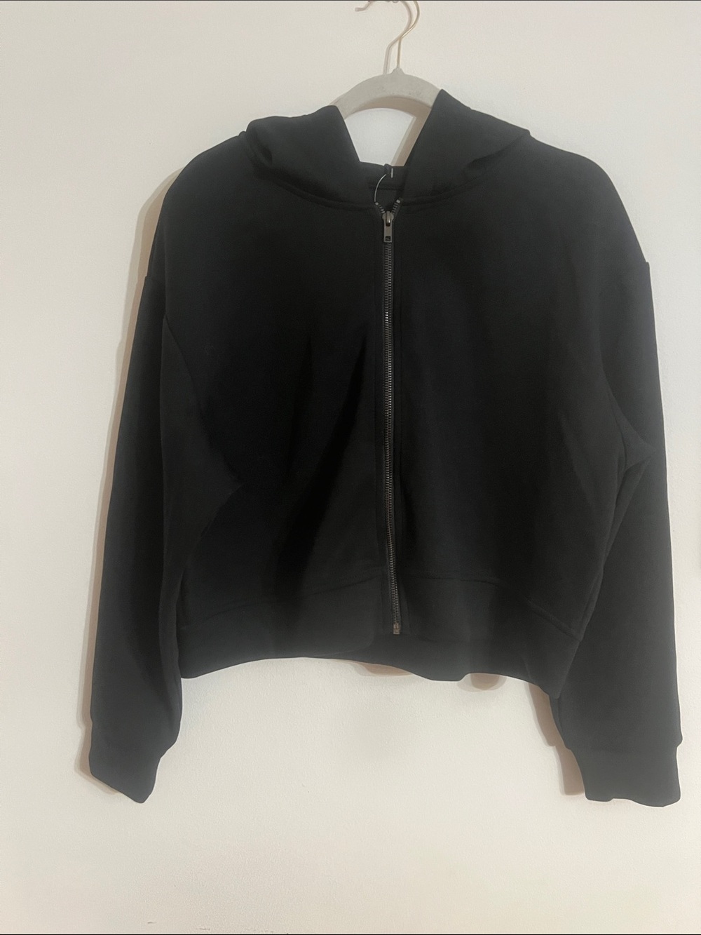 Black Full-Zip Hooded Sweatshirt